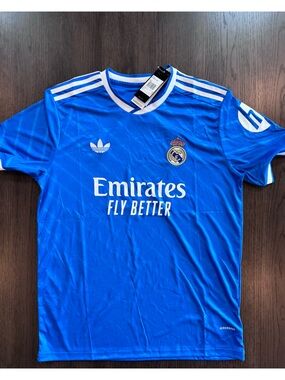 NEW WITH TAGS adidas Emirates Blue Soccer Jersey JSY Large